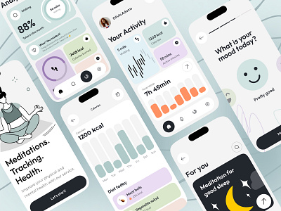 Health app design clinic doctor health health app healthcare healthcare app medical medical app meditation meditation app mobile app product design ui ux