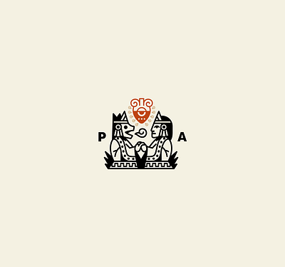 P-A branding design icon illustration logo