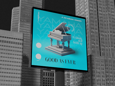 Minimal and Modern Billboard design billboard branding city billboard design design graphic design illustration label logo minimal minimal poster modern piano piano poster poster