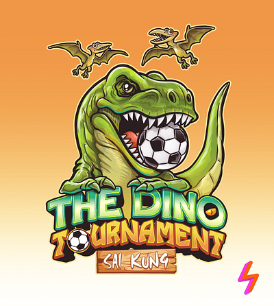 Dino Tournament illustration dino cartoon dino illustration logo prehistoric illustration pterodon t rex