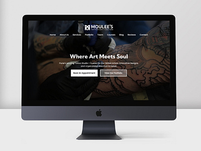 Tattoo Studio's Landing Page Redesign 30 day design challenge animation branding creative design design design challenge figma graphic design landing page landing page redesign tattoo studio ui ui design user experience user interface ux design web design website website redesign wireframing