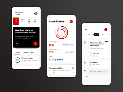 iOS Education application app application calendar data visualisation education ios mobile stats visual