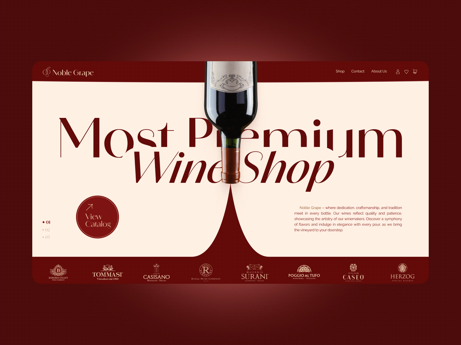 Premium wine | web design | ui ux amazing animation awesome beautiful best branding design figma interface modern motion premium red typography ui user interface ux web design wine