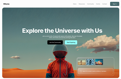 Milkyway Universe. Hero Section Design agency website best ui design exploration galaxy hero section illustration landingpagedesign nasa space space travel ui website website design