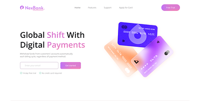 Fintech Landing page (Hero Section) 2024 bank bank website bank website landing page fintech fintech landing page fintech ui fintech website hero section online bank online bank landing page