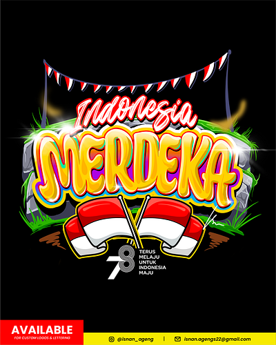 Lettering Kemerdekaan Indonesia indonesia lettering lettering logo logo logotype merdeka typography