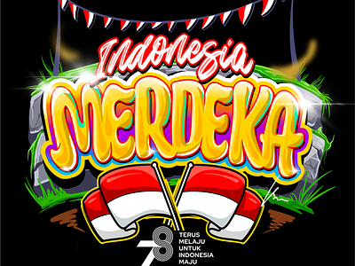 Lettering Kemerdekaan Indonesia indonesia lettering lettering logo logo logotype merdeka typography