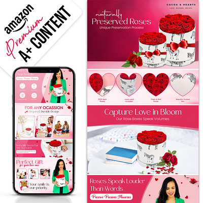 Premium Rose Box || Amazon A+ Content a content amazon amazon a amazon a content amazon ebc amazon infographics amazon product branding design ebc deisgn enhance brand content image editing