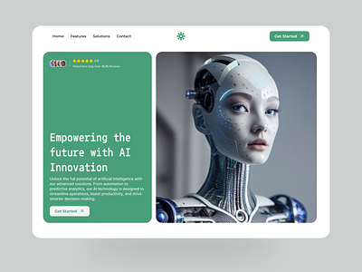 AI Website Design Concept ai ai business artificial intelligence bot chatbot clean green landing page minimalist ui uiux ux website design