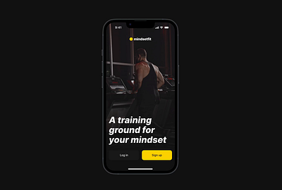 Splash - Health & Fitness App For Athletes - Mindset Fit app dark dark mode design figma fitness health ios mobile app prototype splash splash screen ui ux video