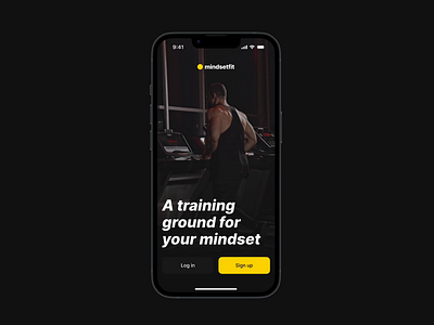 Splash - Health & Fitness App For Athletes - Mindset Fit app dark dark mode design figma fitness health ios mobile app prototype splash splash screen ui ux video