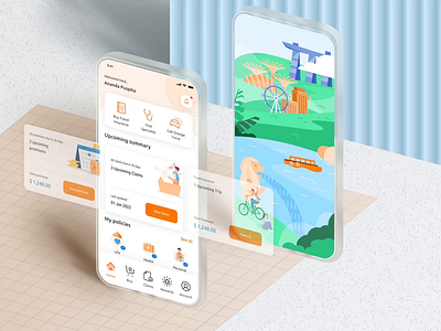 Delightful Digital Insurance Experience 3d animation illustration ios mobile motion graphics ui ux