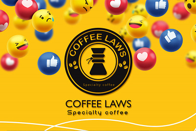 Social Media - Coffee Laws advertising coffee colors design emoji graphic design gray instagram like logo logo design marketing orange pinterest reaction snapchat social social media