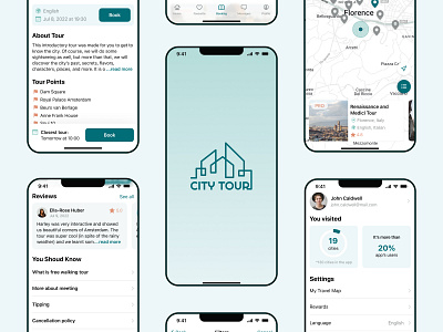 Walking Tours App Concept app apps city city tour design mobile mobile app mobile design tours ui ux walking tours