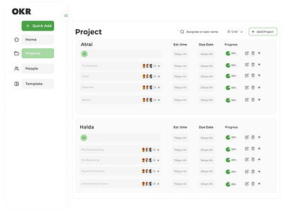 "OKR" Project Details Page okr okrprojectdetails project projectdetails ui uiux ux web website