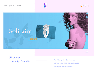 Idiam store blue colorful e commerce jewelry pink store ui ux web design