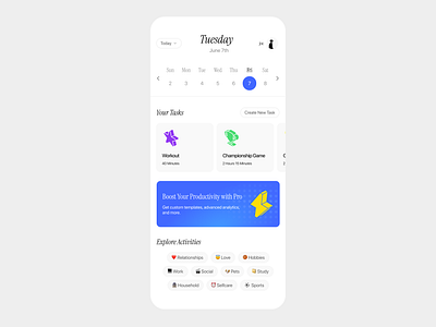 Task App design figma productdesign ui ux website