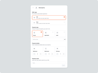 Immobilis - edit property / modal b2b b2c edit edit modal edit property modal property saas web app