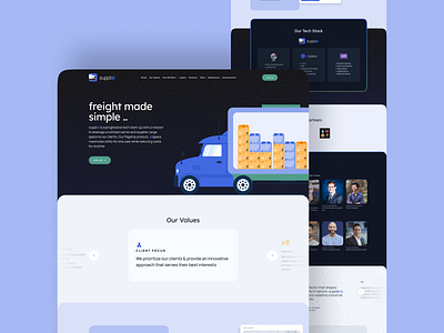 supplai Landing Page - v1 ai artificial intelligence branding business crates design dribbble flat design illustration landing landing page logistics logo marketing minimal nepal truck ui