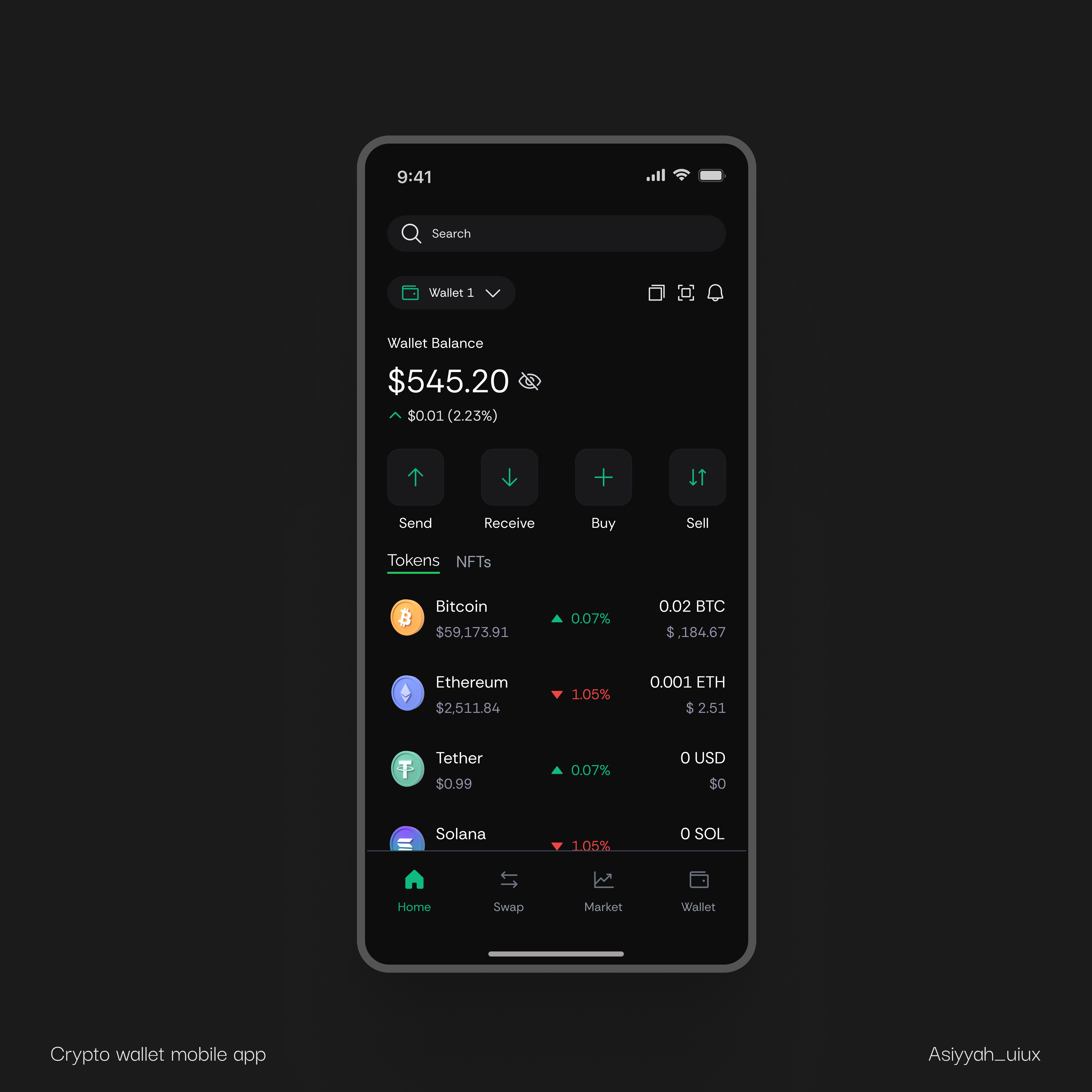 Crypto Wallet App crypto mobile mobile app ui uidesign uiux wallet web3