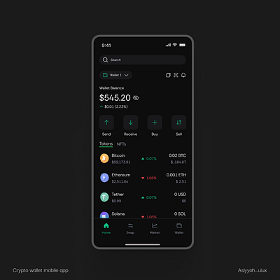 Crypto Wallet App crypto mobile mobile app ui uidesign uiux wallet web3