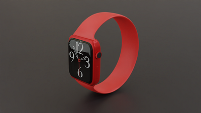 Apple watch 6, 3d modeling 3d 3d design 3d modeling 3d product modeling 3d render 3d rendering apple blender clock red watch