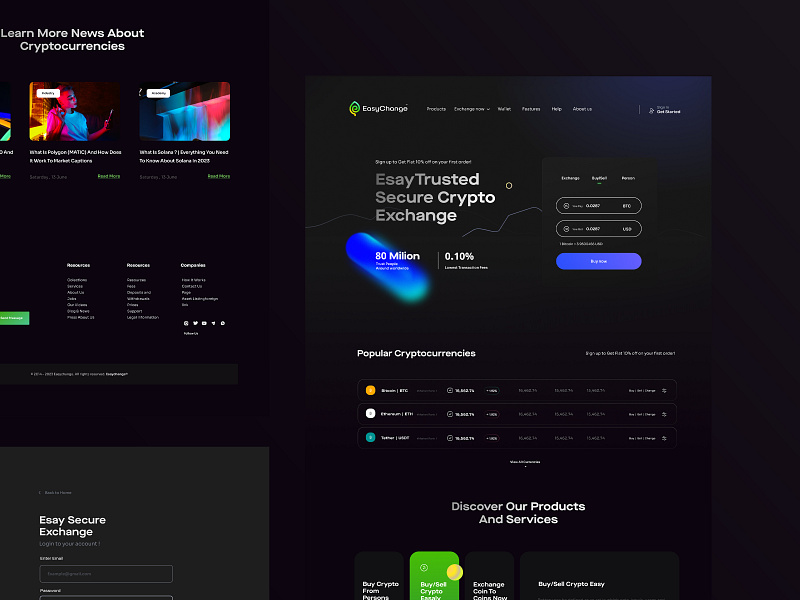 Crypto Platform | Dark Landing Page