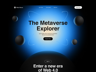 Metaverse Explorer Website: Landing page UI Design app design graphic design graphic ui gui landing page landing page ui landing page uiux metaverse search engine ui uiux uxui web design web ui website design website ui