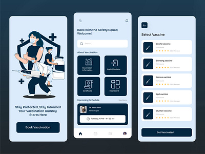 Day 07 Of UI - Vaccine App design discover fun graphic design mobile mobile app product design ui ux vector