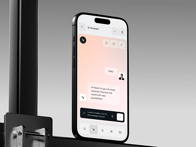 AI Travel Assistant Mobile App ai app assistant crm dashboard design interface mobile product saas software travel ui ux