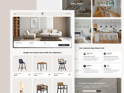 FurN - Furniture Web Design e commerce furniture furniture concept furniture landing page furniture store furniture website interface interior landing page shop store ui ui design uiux user interface ux ux research web design website