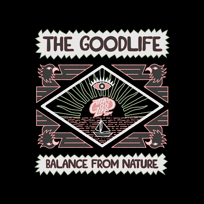 The Goodlife All Day apparel brand design graphic design illustration illustrator lettering print skull typography