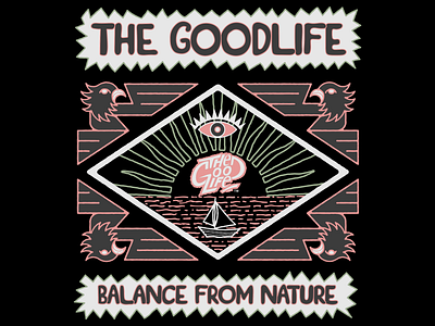 The Goodlife All Day apparel brand design graphic design illustration illustrator lettering print skull typography