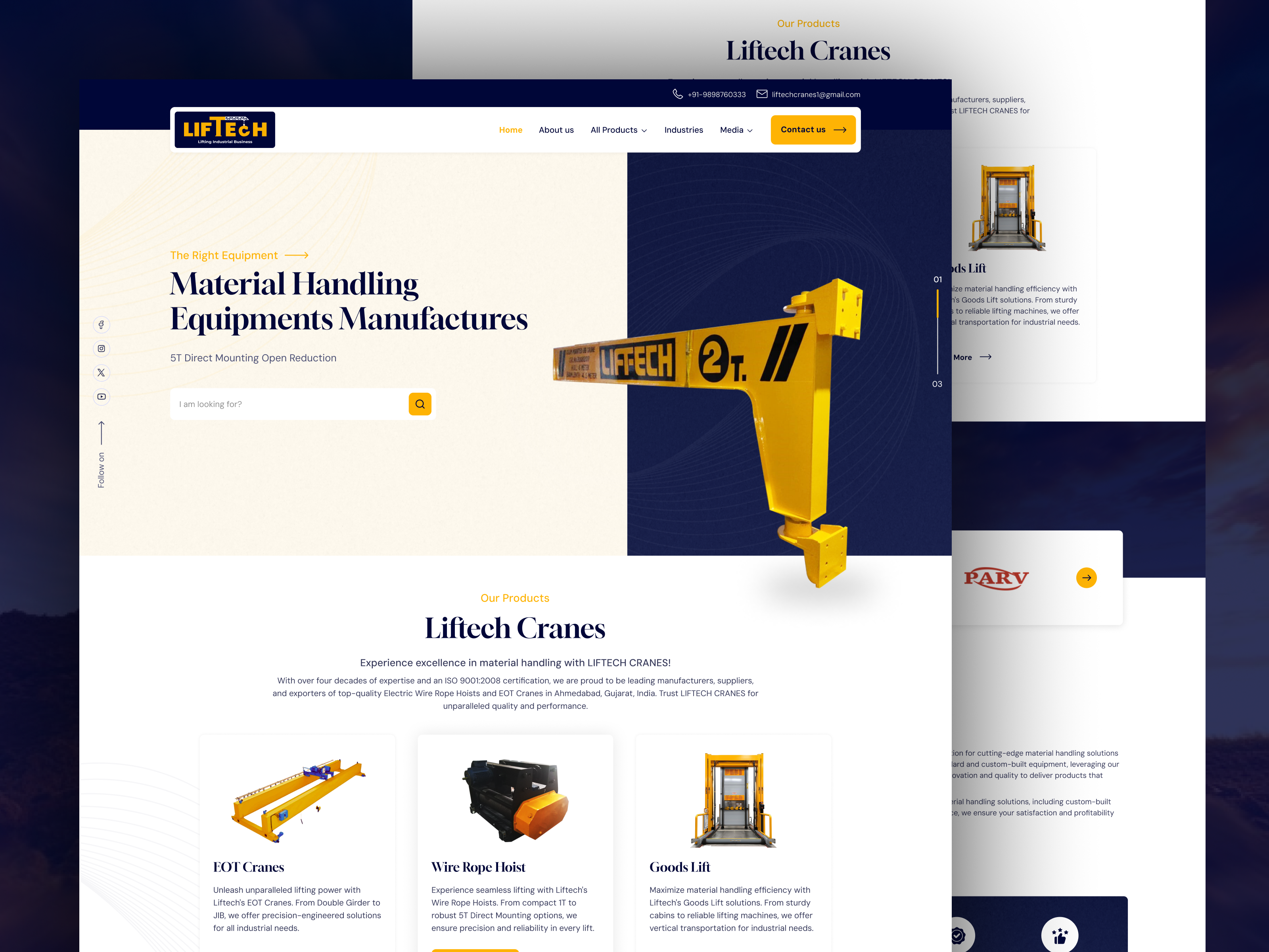 LifTech Website Design crane website liftech website manufacturers manufacturing website ui uiux ux website design website ui