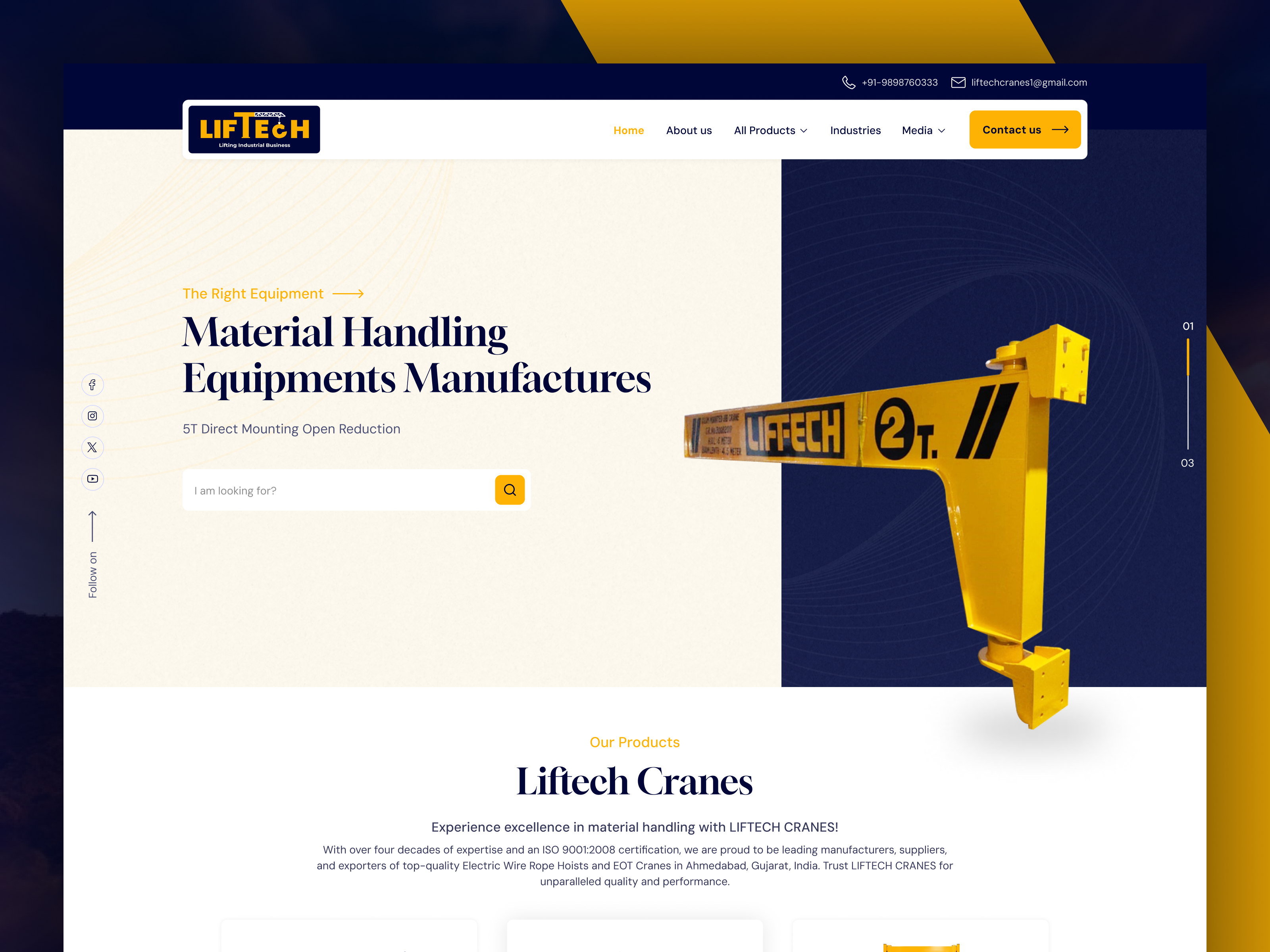 LifTech Website Design crane website liftech website manufacturers manufacturing website ui uiux ux website design website ui
