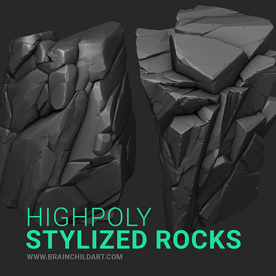 3D Stylized Rock Sculpts (Highpoly 3D Models) created in BLENDER 3d 3d art asset b3d blender cartoon digital art enviro environment game highpoly prop rock rocks sculpt sculpting stone stylized