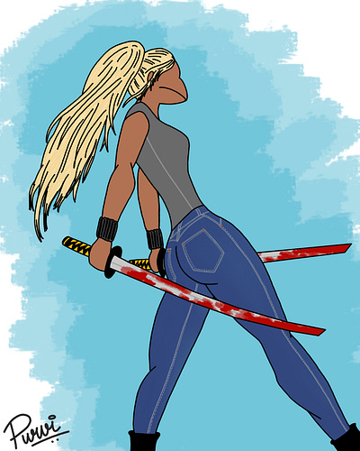 Lady Ninja anatomy digitalart graphic design illustration ninja perception sketching