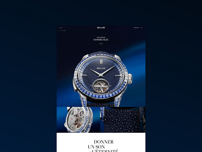 BIVER 2024 animation black blue design horlogerie interface luxe luxury minimal minimalist motion ui ux watch web webdesign website white