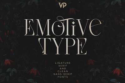 Emotive Type - creative font duo.Free Font alternate glyphs creative custom design download free free font freebie logo logo font modern serif typeface typography vintage