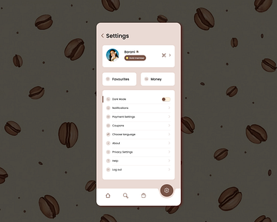 Day6- Settings Page 100dayschallenge coffee creative daily ui 06 settingspage ui uidesign uxdesign