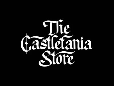 The Castletania Store apparel blackletter calligraphy clothing gothic graphic design lettering logo logotype