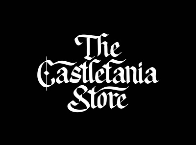 The Castletania Store apparel blackletter calligraphy clothing gothic graphic design lettering logo logotype