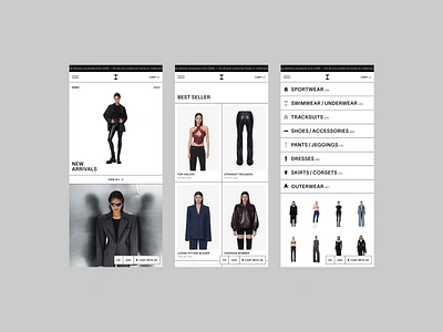 E-commerce Minimal Shop Website Concept black white blackandwhite bw catalog dribbble best shot ecommerce fashion figma homepage minimal mobile mobile app monochrome online store trendy typography ui ux webdesign website