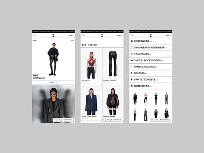 E-commerce Minimal Shop Website Concept black white blackandwhite bw catalog dribbble best shot ecommerce fashion figma homepage minimal mobile mobile app monochrome online store trendy typography ui ux webdesign website