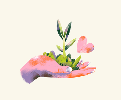 Protect nature and plants biodiversity care conservancy drawing ecology forest green handmade icon illustration krita love nature protection nurture plants protection sustainability sustainable texture wildlife