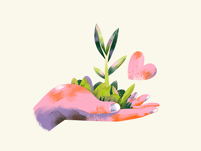 Protect nature and plants biodiversity care conservancy drawing ecology forest green handmade icon illustration krita love nature protection nurture plants protection sustainability sustainable texture wildlife