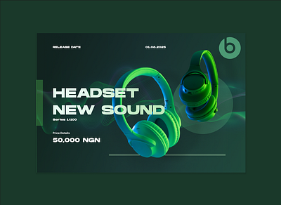 HEADSETS POSTER b branding design graphic design headsets illustration ui ux