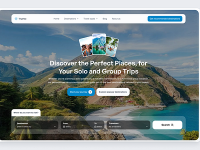 Travel Recommendation Platform landingpage productdesign travel travelplatform trip ui uidesign uiux userinterface ux webdesign website