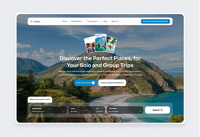 Travel Recommendation Platform landingpage productdesign travel travelplatform trip ui uidesign uiux userinterface ux webdesign website