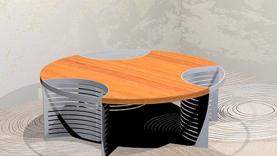 Office desk 3d graphic design office table